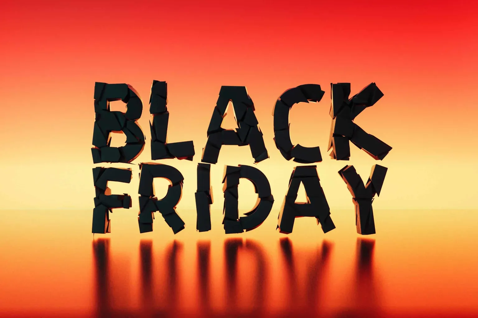 Black Friday lettering against an orange background